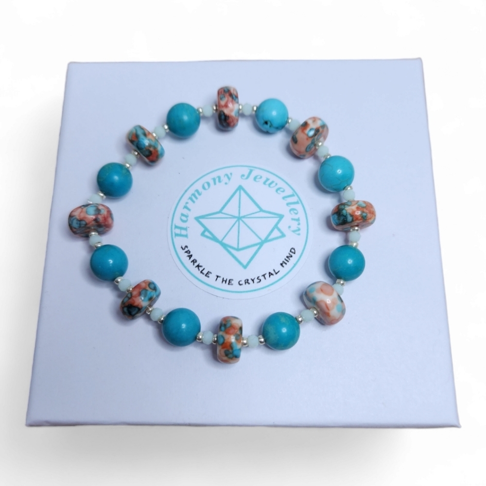 Turquoise and Impression Jasper Bracelet
